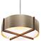 Plura 30" Walnut & Distressed Brass 3000K LED Pendant