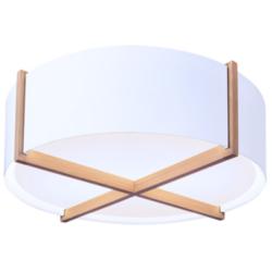 Plura 30" White Washed Oak & Gloss White 4000K LED Flushmount