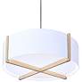 Plura 30" White Washed Oak & Gloss White 4000K LED Pendant