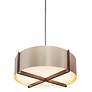 Plura 30" Wide Walnut Accented 2700K P1 Driver Rose Gold LED Pendant