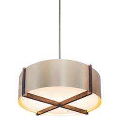 Plura 30&quot; Wide Walnut Accented 3500K P1 Driver Rose Gold LED Pendant
