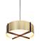 Plura 30" Wide Walnut Accented Brushed Brass Pendant