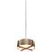 Plura 30" Wide Walnut Accented Distressed Brass 4-Light Pendant