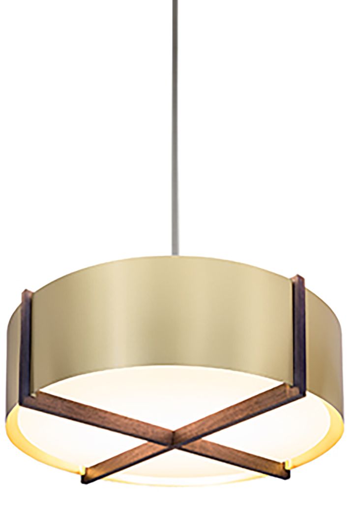 Plura 30"W Walnut Accented 3500K P1 Driver Brushed Brass LED Made to Order