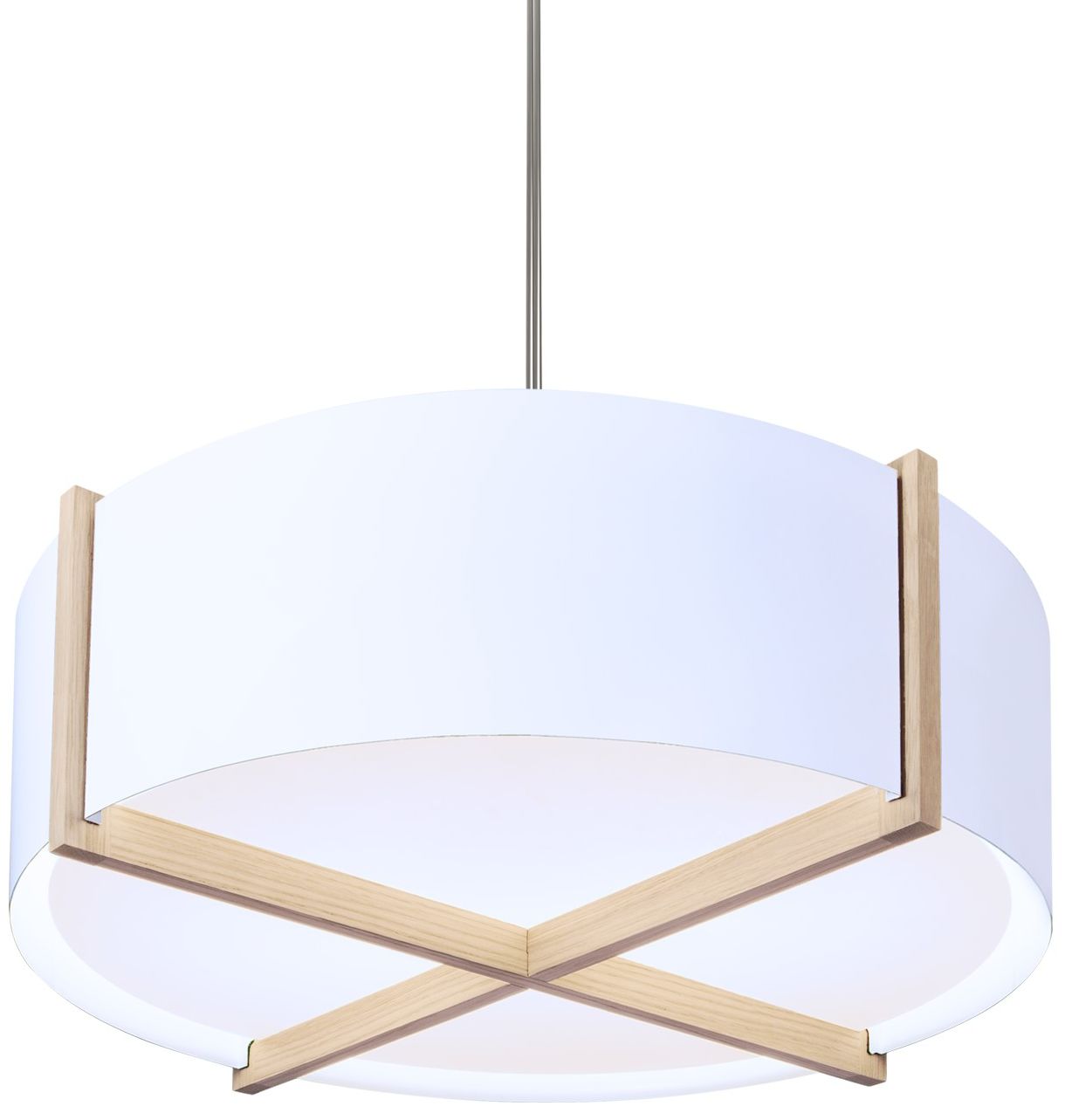 Plura 30" White Washed Oak &; Gloss White 4000K LED Pendant Made to Order