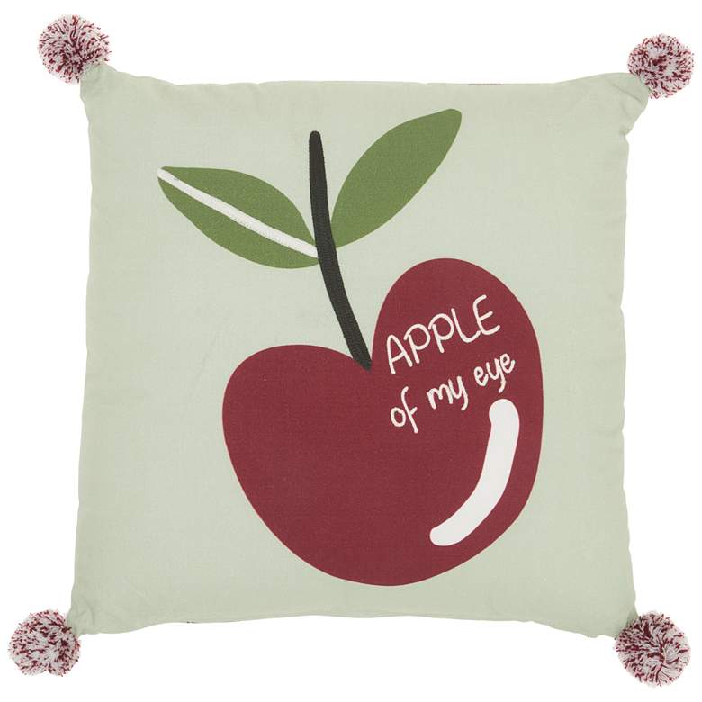 Image 2 Plush Lines Apple Of My Eye 16" Square Throw Pillow