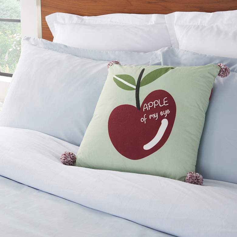 Image 1 Plush Lines Apple Of My Eye 16 inch Square Throw Pillow