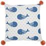 Plush Lines Multi-Color Whales 16" Square Throw Pillow