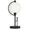 Pluto 19.3" High Black Table Lamp With Opal Glass Shade