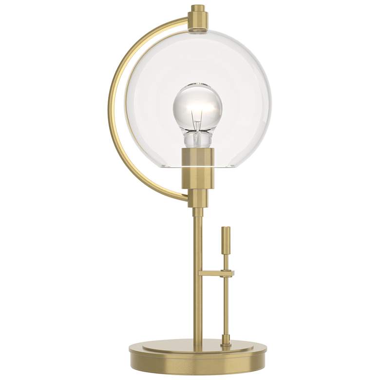 Image 1 Pluto 19.3" High Modern Brass Table Lamp With Clear Glass Shade