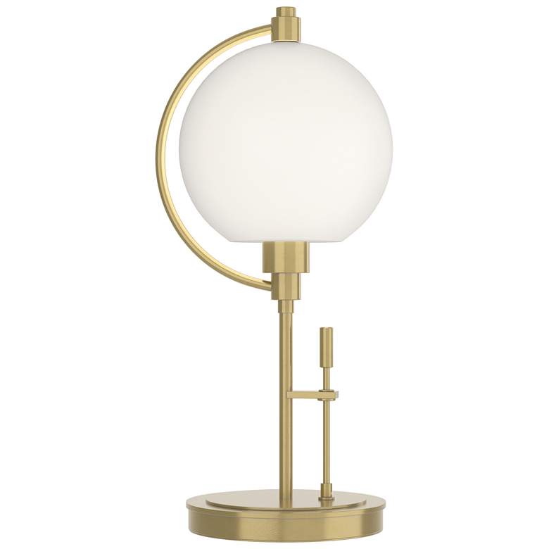 Image 1 Pluto 19.3" High Modern Brass Table Lamp With Opal Glass Shade