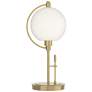 Pluto 19.3" High Modern Brass Table Lamp With Opal Glass Shade