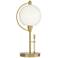Pluto 19.3" High Modern Brass Table Lamp With Opal Glass Shade