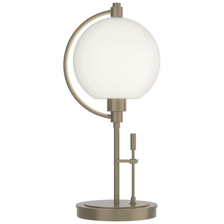 Image 1 Pluto 19.3 inch High Soft Gold Table Lamp With Opal Glass Shade