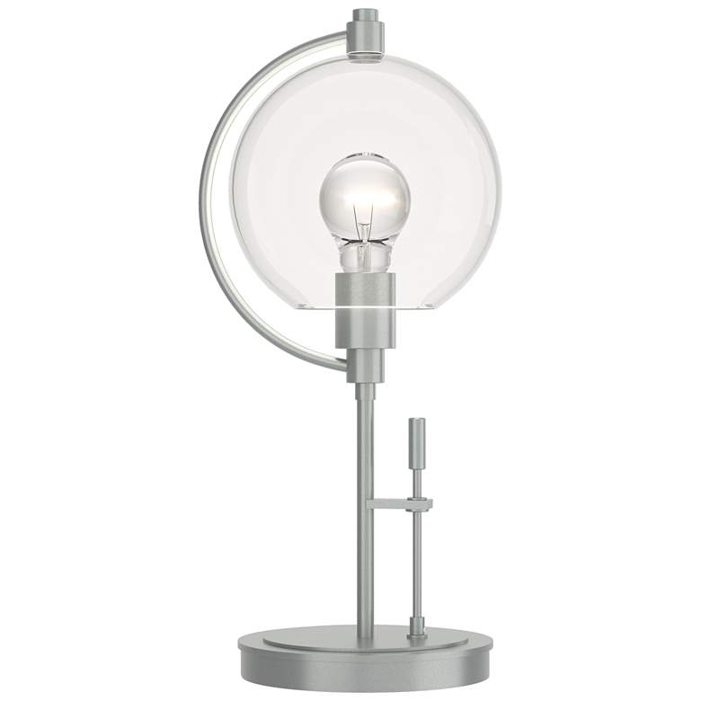 Image 1 Pluto 19.3" High Vintage Platinum Table Lamp With Clear Glass Shade