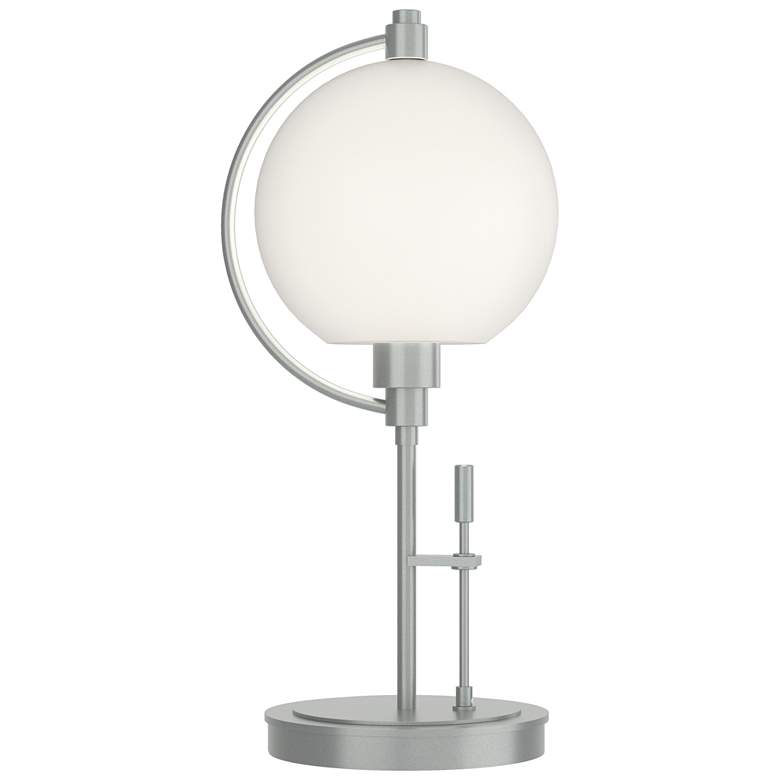Image 1 Pluto 19.3" High Vintage Platinum Table Lamp With Opal Glass Shade