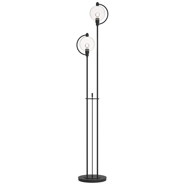 Image 1 Pluto 68.1" High Black Floor Lamp With Clear Glass Shade