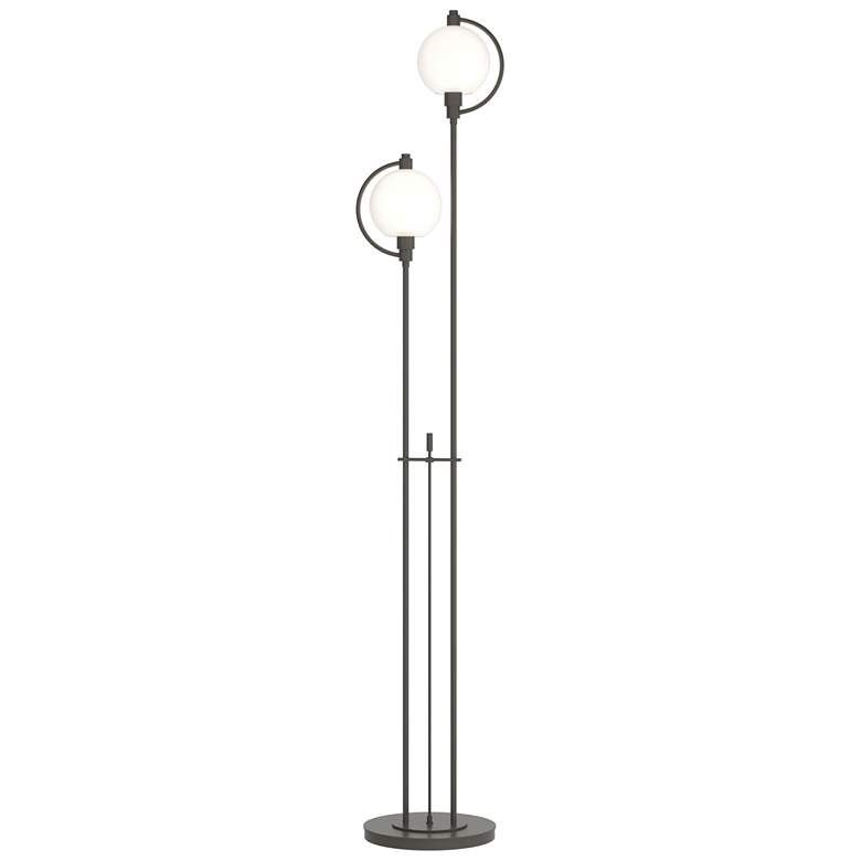 Image 1 Pluto 68.1 inch High Dark Smoke Floor Lamp With Opal Glass Shade