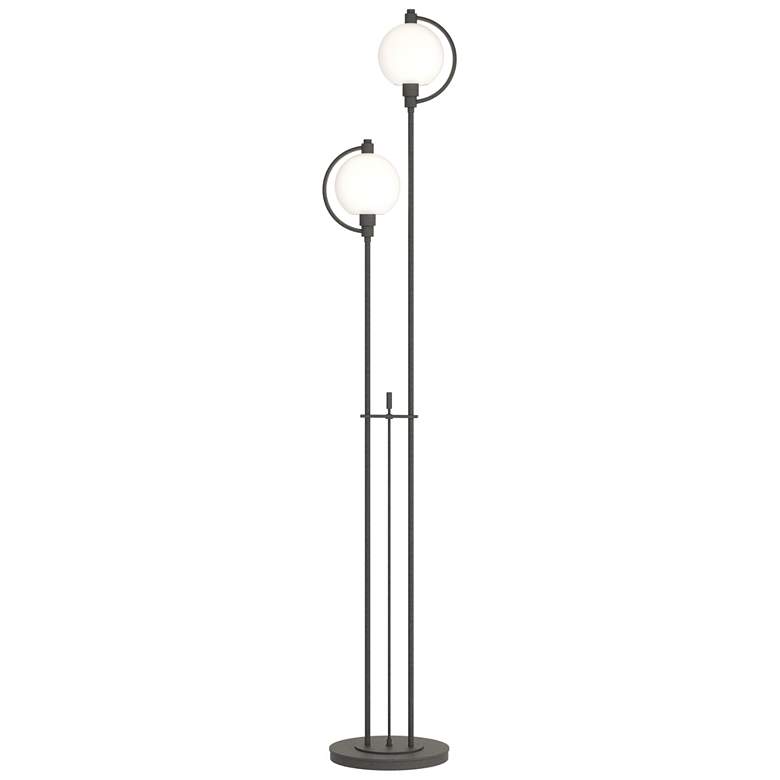 Image 1 Pluto 68.1" High Natural Iron Floor Lamp With Opal Glass Shade
