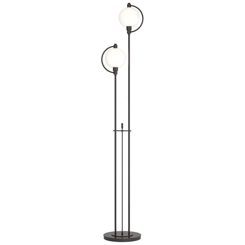 Image 1 Pluto 68.1 inch High Oil Rubbed Bronze Floor Lamp With Opal Glass Shade