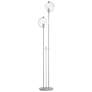 Pluto 68.1" High Vintage Platinum Floor Lamp With Clear Glass Shade