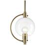Pluto 7.4" Wide Modern Brass Mini-Pendant With Clear Glass Shade