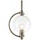 Pluto 7.4" Wide Soft Gold Mini-Pendant With Clear Glass Shade