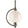 Pluto 7.4" Wide Soft Gold Mini-Pendant With Opal Glass Shade