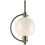 Pluto 7.4" Wide Soft Gold Mini-Pendant With Opal Glass Shade