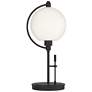 Pluto Black Accent Table Lamp with Opal Glass Shade