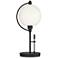 Pluto Black Accent Table Lamp with Opal Glass Shade
