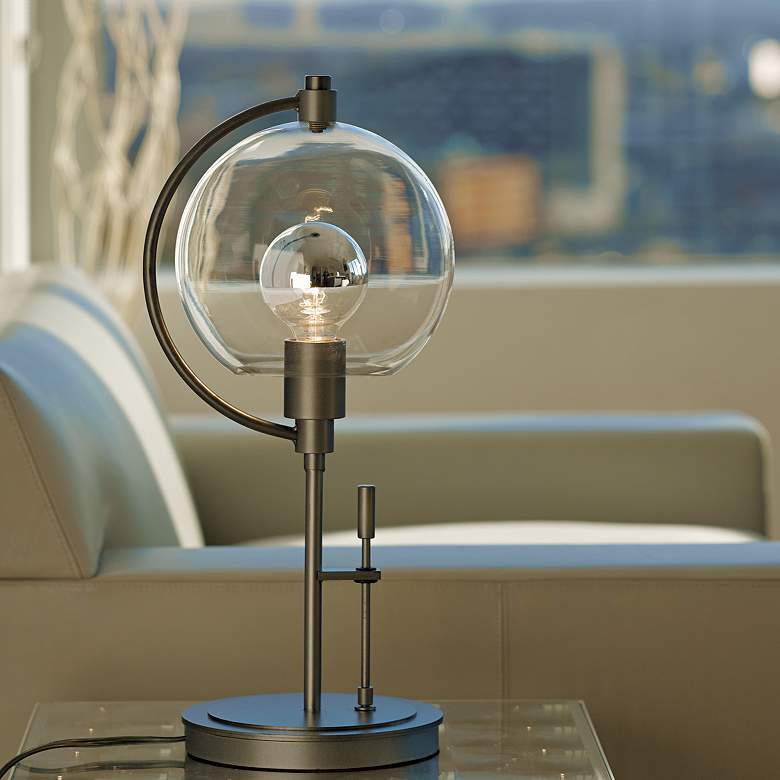 Image 1 Pluto Table Lamp - Dark Smoke Finish - Clear Glass