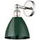 Plymouth 11 3/4" High Polished Nickel and Green Wall Sconce