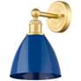 1_Plymouth 11 3/4" High Satin Gold and Blue Wall Sconce