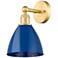Plymouth 11 3/4" High Satin Gold and Blue Wall Sconce