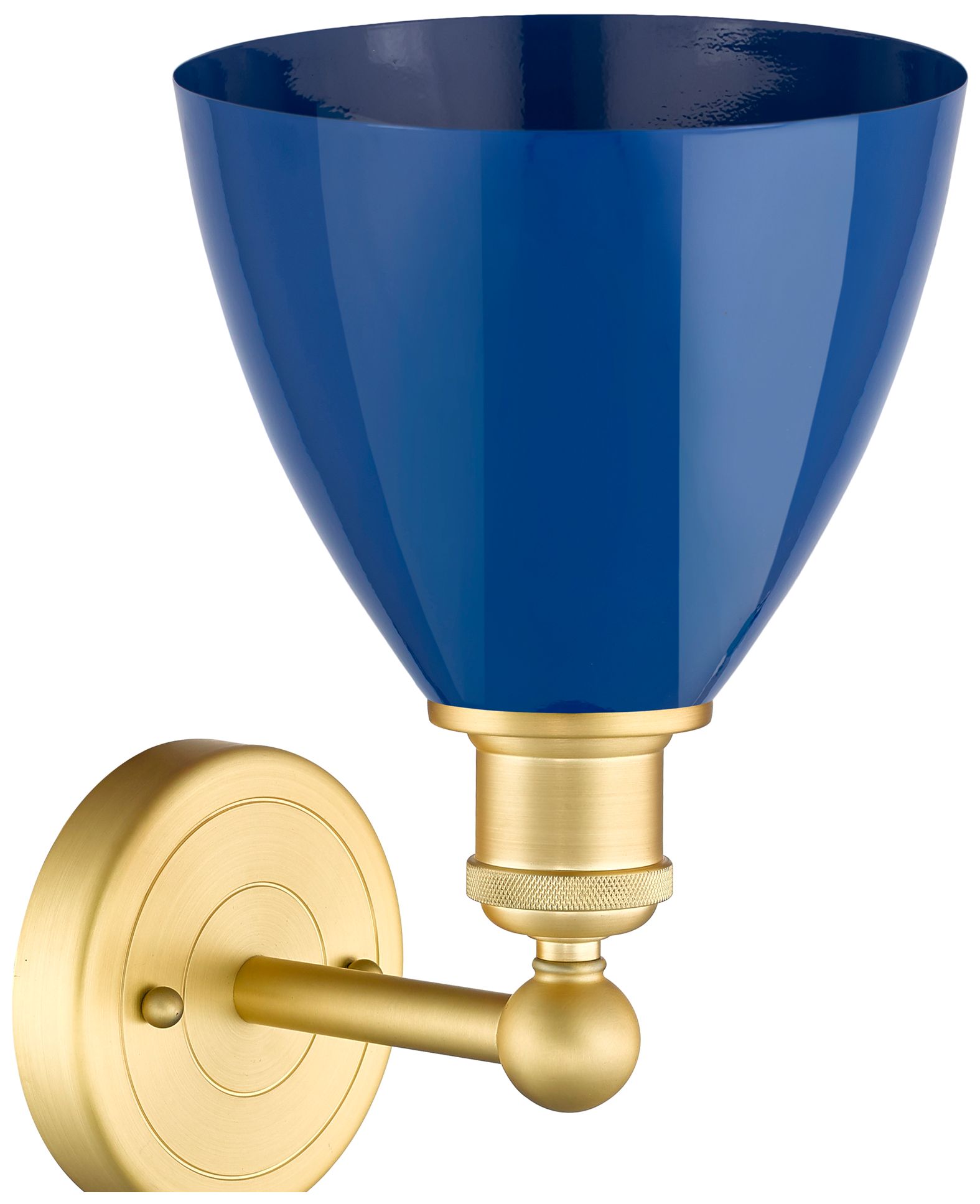 Image 2 Plymouth 11 3/4" High Satin Gold and Blue Wall Sconce more views