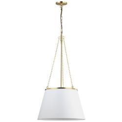 Plymouth 18&quot; Wide Aged Brass Pendant