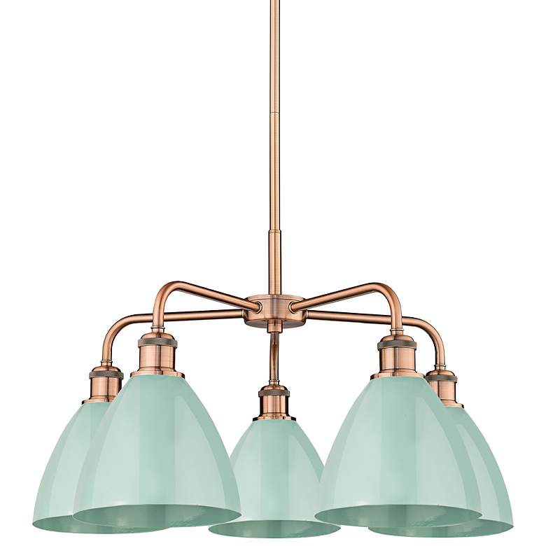 Image 1 Plymouth 25 1/2" Wide Antique Copper 5-Light Chandelier
