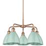 1_Plymouth 25 1/2" Wide Antique Copper 5-Light Chandelier