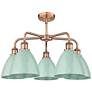 3_Plymouth 25 1/2" Wide Antique Copper 5-Light Chandelier more views