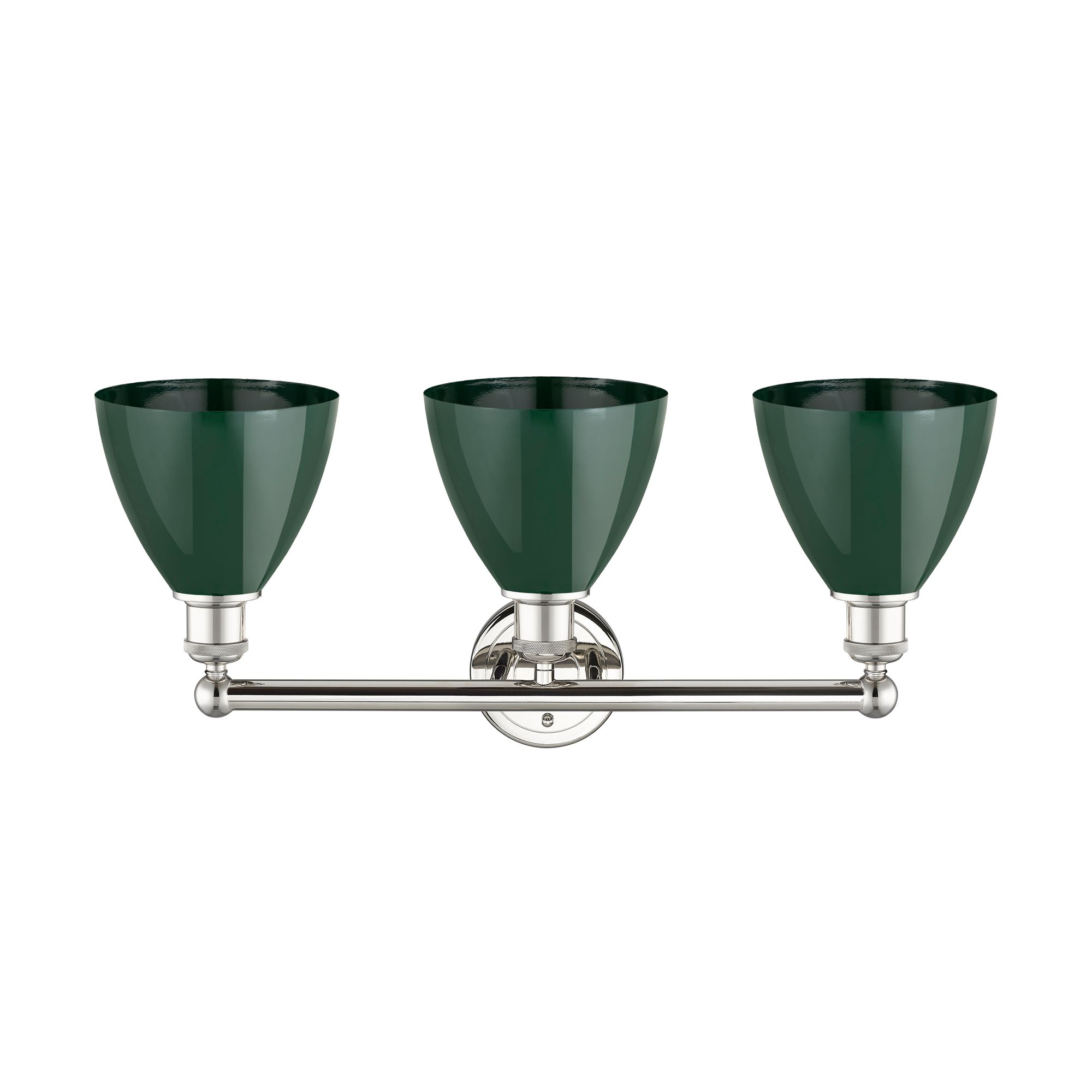 Image 2 Plymouth 25 1/2"W Nickel 3-Light Bath Light with Green Glass more views