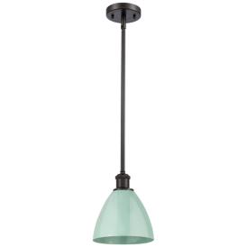 Plymouth 7 1/2"W Oil-Rubbed Bronze Mini Pendant w/ Seafoam Shade Plymouth 7 1/2"W Oil-Rubbed Bronze Mini Pendant w/ Seafoam Shade