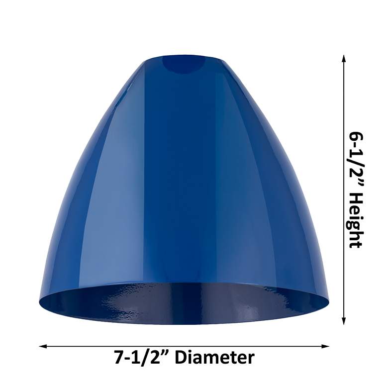 Image 3 Plymouth 7 1/2"W Polished Nickel Mini Pendant w/ Blue Shade more views