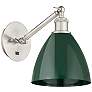 1_Plymouth 9 1/2"H Brushed Satin Nickel and Green Wall Sconce