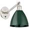 Plymouth 9 1/2"H Brushed Satin Nickel and Green Wall Sconce