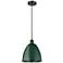 Plymouth 9"W Oil-Rubbed Bronze Mini Pendant w/ Green Shade