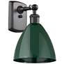 Plymouth Dome 10.75" High Oil Rubbed Bronze Sconce w/ Green Shade