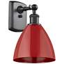 Plymouth Dome 10.75" High Oil Rubbed Bronze Sconce w/ Red Shade