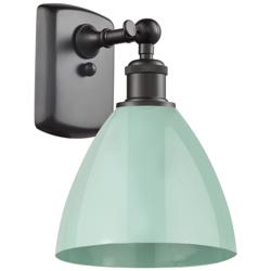 Plymouth Dome 10.75" High Oil Rubbed Bronze Sconce w/ Seafoam Shade