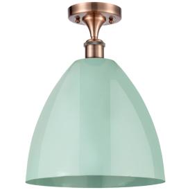 Plymouth Dome 12" Wide Copper Semi Flush Mount w/ Seafoam Shade Plymouth Dome 12" Wide Copper Semi Flush Mount w/ Seafoam Shade